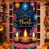 Diwali Decoration Party Background  Indian Diwali Peacock Candle Party Supplies Door Decoration Festival Door Cover Backdrop