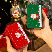 Rectangle Christmas Tinplate Box Empty Cookie Candy Box Santa Claus Gift Boxes Jewelry Storage Can Holiday Wedding Party Decor