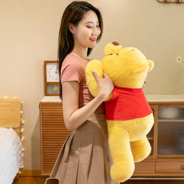 Cute Cartoon New Disney Anime Kawaii Winnie The Pooh Lying Down  Bear Doll Toy Bedside Sleep Pillow Toys For Girl Gifts