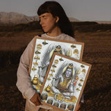 Modern Hindu God Lord Shiva Buddha Portrait Anime Poster Wall for Living Room Bar Wall Sticker Study Home Living Room Decoration