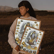 Modern Hindu God Lord Shiva Buddha Portrait Anime Poster Wall for Living Room Bar Wall Sticker Study Home Living Room Decoration