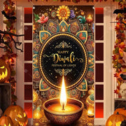 Diwali Decoration Party Background  Indian Diwali Peacock Candle Party Supplies Door Decoration Festival Door Cover Backdrop
