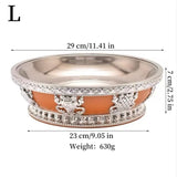 Tibetan Fruit Altars Plate,Multi-size Resin Stainless Steel Circle Saucer,Buddhist Offering Holy Plate,Buddhism Religious Items