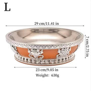 Tibetan Fruit Altars Plate,Multi-size Resin Stainless Steel Circle Saucer,Buddhist Offering Holy Plate,Buddhism Religious Items