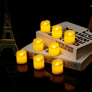 6/96Pcs Flameless LED Electronic Candle Dropping Wax Tea Light Realistic Flames Led Lamp Christmas Halloween Wedding Home Decor