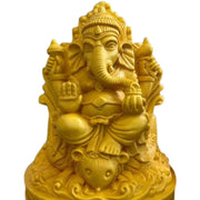 11.5cm Ganesha Elephant Carving Quality Boxwood Indian Thailand Lifelike Lucky Blessing Handle Pieces Decorate Crafts