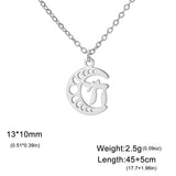 Vintage Goddess Crescent Phase Necklace Yoga OM Symbol Necklace Stainless Steel Love Palm Witch Knot Lotus π Symbol Jewelry