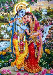 Indian God Radha Krishna Posters and Prints Canvas Painting Indian Artwork Wall Art Pictures for Living Room Home Decoration