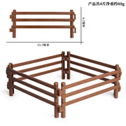 Oenux Simulation Farm Fence Scene Toy Trees House Farmer Unicorn Animals Model Miniature Craft Home Decoration Cute Kids Gift