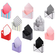 લગ્નની વર્ષગાંઠના ગુલદસ્તા માટે 10 પીસી ગિફ્ટ પેકેજિંગ બોક્સ એન્વેલપ આકારના ફૂલ રેપિંગ બોક્સ ફ્રેશ પેપર કન્ટેનર સ્ટોરેજ