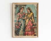 ભારતીય છોકરીના પોસ્ટર મુઘલ પ્રેરિત પરંપરાગત ભારતીય પાકિસ્તાની આર્ટ પ્રિન્ટ કેનવાસ પેઇન્ટિંગ વોલ આર્ટ પિક્ચર્સ હોમ રૂમ ડેકોર