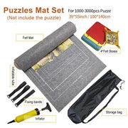 Professional Puzzle Roll Mat Blanket Felt Mat up to 1500/2000/3000 Pieces Accessories Puzzle Portable Travel Storage Bag