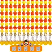 10-100PCS Marigold Garland for Diwali Wedding Decoration Artificial Marigold Flowers for Fiesta Day of The Dead Mexican Party