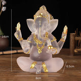 Resin Lucky Fortune Elephant God Statue Ganesha Figurine Indian Shiva God Sculpture Religious Ornaments Home Office Decortion