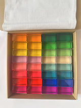 બાળકો માટે ખુલ્લા રમત માટે નવી ડિઝાઇન મોન્ટેસરી રમકડાં સી થ્રુ રેઈન્બો લ્યુસાઈટ સ્ટેકીંગ બ્લોક્સ એક્રેલિક હાઇટ્રાન્સપરન્ટ