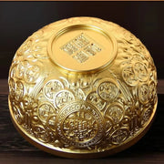 કોતરણી કાંસ્ય તાંબાના પીવાના બાઉલ શુભ તિબેટીયન પવિત્ર પાણી દૂધ ચા કપ ગોલ્ડન બૌદ્ધ 10 સેમી બાઉલ હોમ્સ ગિફ્ટ ડેકોરેટિવ