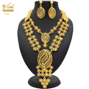 ANIID Brazilian 24K Gold Color Jewelry Sets Wedding Dubai Necklace Earrings For Women Nigerian Indian Bridal Set Party Gifts