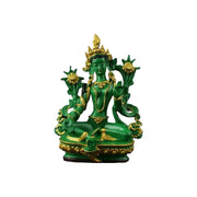 1 pc Resin painted green Tara Bodhisattva Buddha Statue Sculpture Crafts Feng Shui Accessories sacrifice pray for auspiciousness