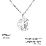 Vintage Goddess Crescent Phase Necklace Yoga OM Symbol Necklace Stainless Steel Love Palm Witch Knot Lotus π Symbol Jewelry