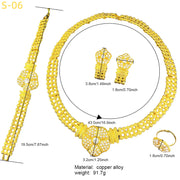 ANIID Dubai Luxury Big Pendant Necklace Sets For Women African 24k Gold Color Indian Arab Wedding Bridal Crystal Jewelry Sets
