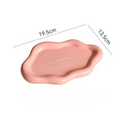 Silver Ceramic Plate Dish Irregular Tray Decorative Tray Storage Plate Household Snack Dish Shooting Props Shop Display