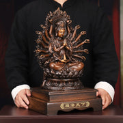 Goddess of Mercy Bodhisattva Ornaments Attract Wealth Thousand-handed Goddess of Mercy Statue Craft Home Decor Office Gift