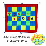 Dartboard Game Set Round Cloth Dart Board Outdoor Hrowing Sticky Ball Target Toy With 20 Balls for Parent-child Interaction Game