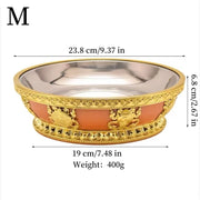 Tibetan Fruit Altars Plate,Multi-size Resin Stainless Steel Circle Saucer,Buddhist Offering Holy Plate,Buddhism Religious Items