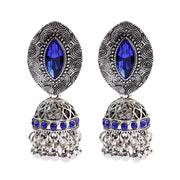 Ethnic Retro Geometric Turkish Jhumka Earrings For Women Indian Jewelry Flower Gold Color Bell Tassel Dangling Earrings