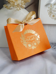 Indian Diwali candy box with four styles of ribbons, suitable for festivals, parties, family gatherings, and other occasions