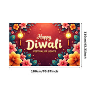 Event Banner Polyester Material Indian Festival Banner Photo Prop Vibrant Colors Holiday Backdrop For Photo Shoot Cultural