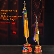 Nepal Auspicious Prayer Flag with Arrow Tibetan Buddhist Five Color Banner for Wealth and Luck