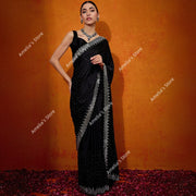 Indian Saree Dress for Women Ethnic Party Costume Traditional Sari Wedding Reception/Bharatanatyam Dance Performance No Tops
