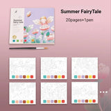 20Sheets Creative Watercolor Painting Book for Kids Fairy Tale Animal Flowers Gouache Graffiti Drawing Picture Children DIY Toys