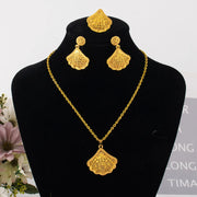 Dubai Noble Necklace Earrings Gold Plated Jewelry Set For Women Nigeria Indian Women Wedding Party Gift Jewellery Wholesale