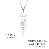 Skyrim Lotus Flower Yoga Om Unalome Pendant Necklace Stainless Steel Neck Chain for Women Buddhism Mandala Amulet Jewelry Gift