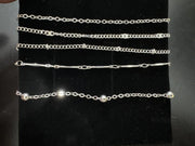 New 5-piece Anklet Set Women Alloy Round Bead Heart Chain Minimalist Ankle Bracelet Jewelry Valentine's Day Gift Accessories