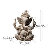 Vilead Sandstone Indian Ganesha Elephant God Statue Religious Hindu Fengshui Buddha Sculpture Shop Office Home Decoration Crafts