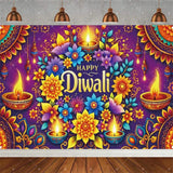 ભારતીય પરંપરાગત હેપ્પી દિવાળી બેકડ્રોપ્સ ફેસ્ટિવલ ઓફ લાઇટ્સ પાર્ટી મ્યુરલ હિન્દુ મીણબત્તી બેકગ્રાઉન્ડ પ્રોપ રૂમ ડેકોર કસ્ટમ સપ્લાય