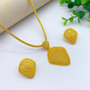 ANIID Dubai 24k Gold Plated Jewelry Set for Women Costume Indian Bridal Necklace Earrings Sets Nigerian Wedding Party Gift