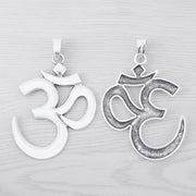 3 x Tibetan Silver Large OM AUM Yoga Symbol Charms Pendants For Necklace Jewelry Making Findings 75x55mm
