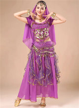 Bollywood Dress Adult Costume Women Oriental Sari Indian Arabic Dance Belly Clothing Performance Chiffon Skirt Set Clothes
