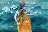 Indian God Radha Krishna Posters and Prints Canvas Painting Indian Artwork Wall Art Pictures for Living Room Home Decoration