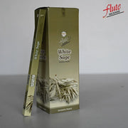 ફ્લુટ ઈન્ડિયા સ્ટિક ધૂપ સફેદ ઋષિ ચંદન કુદરતી ઘરગથ્થુ ઇન્ડોર સ્વચ્છ હવા ભારતીય ધૂપ લાકડીઓ હાથથી બનાવેલ ધ્યાન