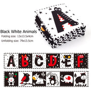 સંવેદનાત્મક કાપડ પુસ્તક બાળકોના રમકડાં 0 12 મહિના નવજાત બેડ પારણું બમ્પર કાળા અને સફેદ પ્રાણી શાંત પુસ્તકો મોન્ટેસરી બાળકોના પુસ્તક રમકડાં