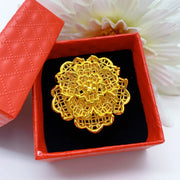 XUHUANG Dubai Gold Color Rings For Women Wedding Africa Bride Indian Fashion Hawaiian Jewelry Party Gifts New Style