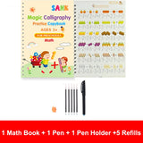 સેન્ક મેજિક પ્રેક્ટિસ કોપીબુક પેન પ્રિસ્કુલ કિડ્સ કેલિગ્રાફી ઇંગ્લિશ વેરિસન ફ્રી વાઇપિંગ ચિલ્ડ્રન રિયુઝેબલ રાઇટિંગ બુક