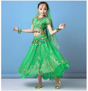 4pcs/set New Kids Belly Dance Costume Set Oriental Indian Dancing Costumes Belly Dance Wear Dress Indian Clothes for Girls