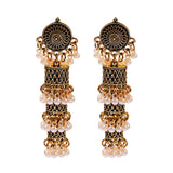 Retro Bollywood Oxidized Women Jhumka Indian Earrings Femmes 2020 Ethnic Gold Silver Color Afghan Bell Long Tassel Drop Earrings
