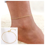 Snake Chain Anklet for Women Girls Adjustable Summer Beach Chain Anklet Bracelet Mother's Day Gifts Stainless Steel Not Allergic